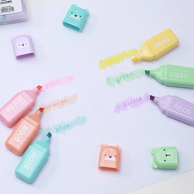 Kawaii Bear Highlighter Pens S - Pastel Highlighter Set Double Ended review and price